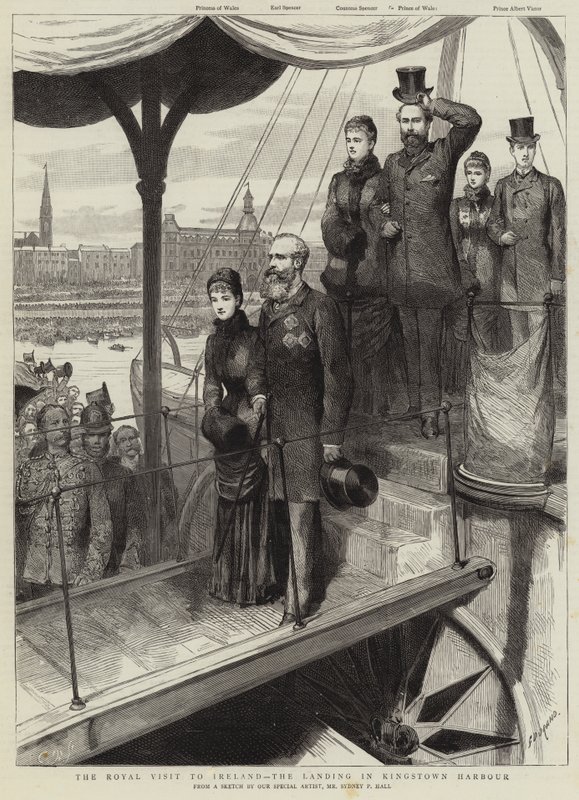 La visite royale en Irlande, le débarquement dans le port de Kingstown - Sydney Prior Hall