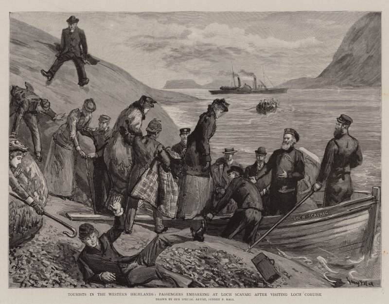 Touristes dans les Highlands de l