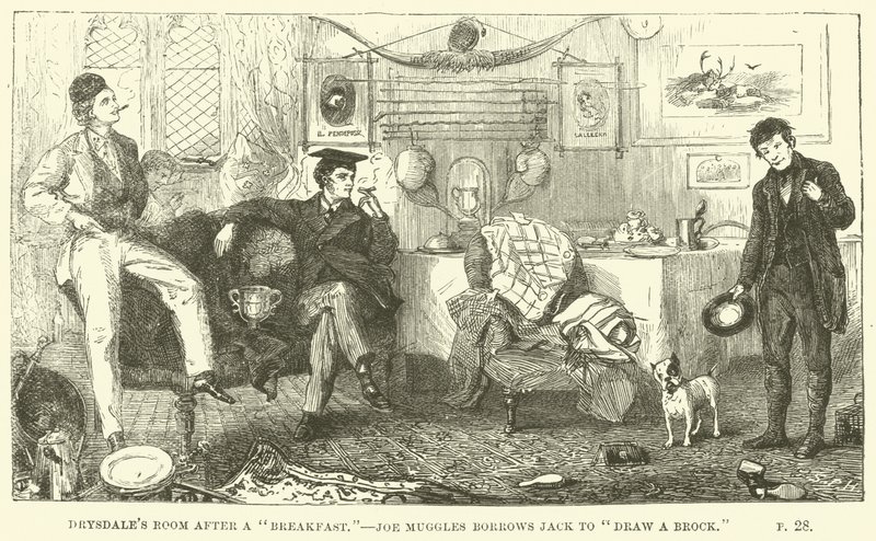 Illustration pour Tom Brown à Oxford par Thomas Hughes - Sydney Prior after Hall
