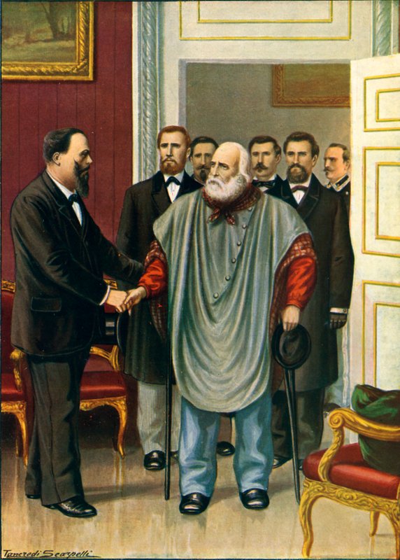Garibaldi visitant Vittorio Emanuele à Rome. La discussion finale entre les deux auteurs du Risorgimento - Tancredi Scarpelli
