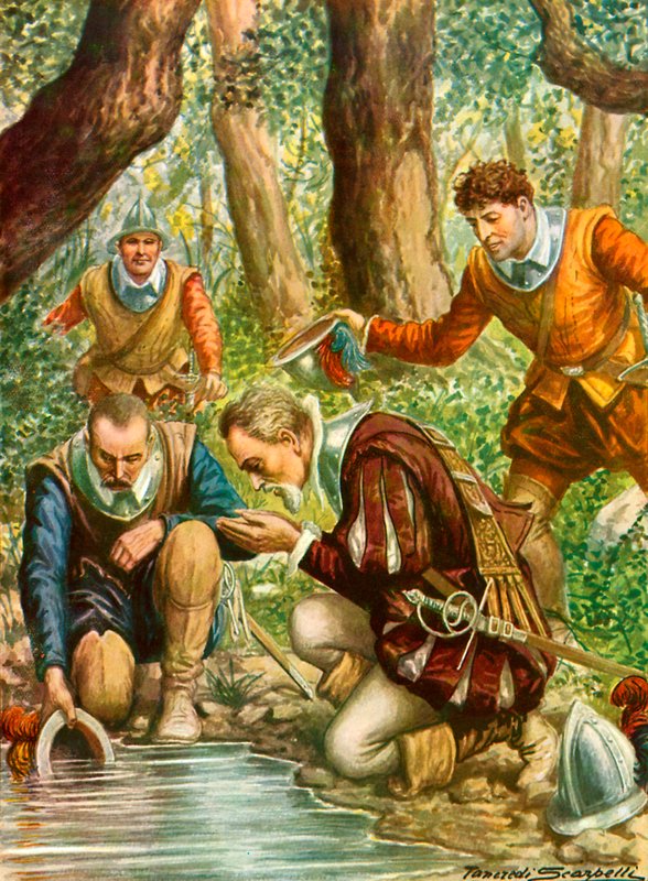 Ponce de León part à la recherche de la fontaine de jouvence - Tancredi Scarpelli