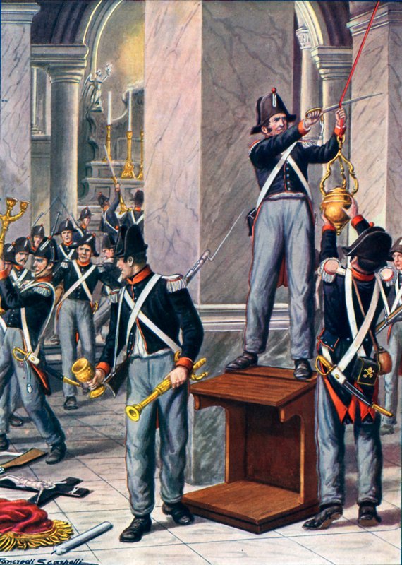 Le pillage de Cesena par les soldats papaux, 1832 - Tancredi Scarpelli