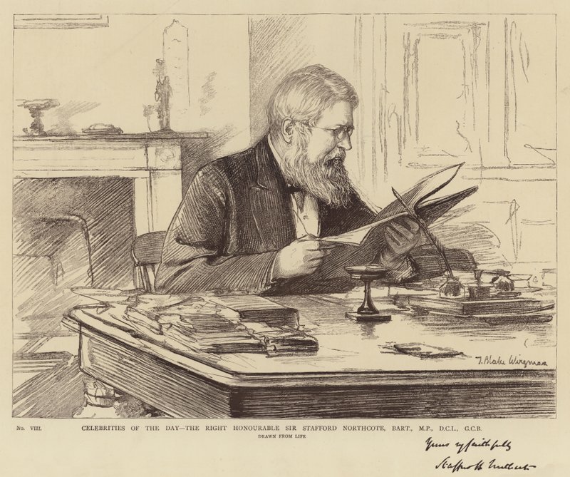 Célébrités du jour, le très honorable Sir Stafford Northcote, baronnet, MP, DCL, GCB - Theodore Blake Wirgman