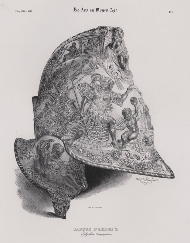 Casque du roi Henri II de France - Theophile Evariste (after) Fragonard