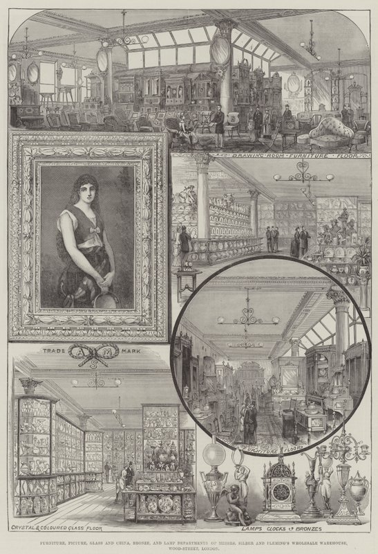Départements de meubles, tableaux, verre et porcelaine, bronze et lampes de l