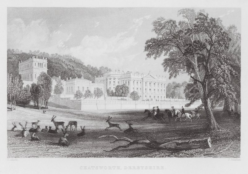 Chatsworth, Derbyshire (gravure) - Thomas (after) Allom