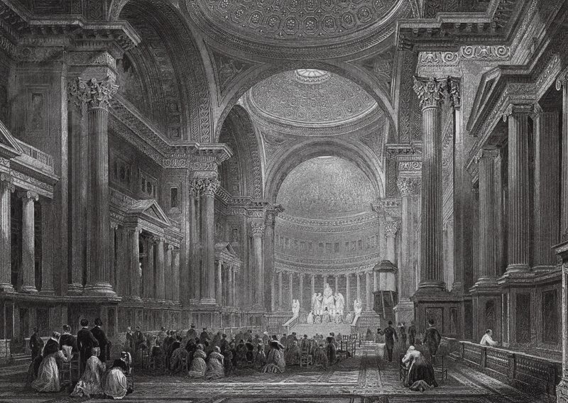 Intérieur de la Madeleine, Paris - Thomas (after) Allom