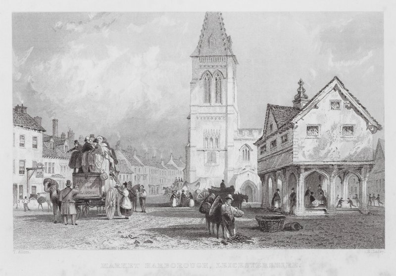 Market Harborough, Leicestershire (gravure) - Thomas (after) Allom