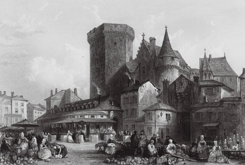 Place du marché, Angoulême - Thomas (after) Allom