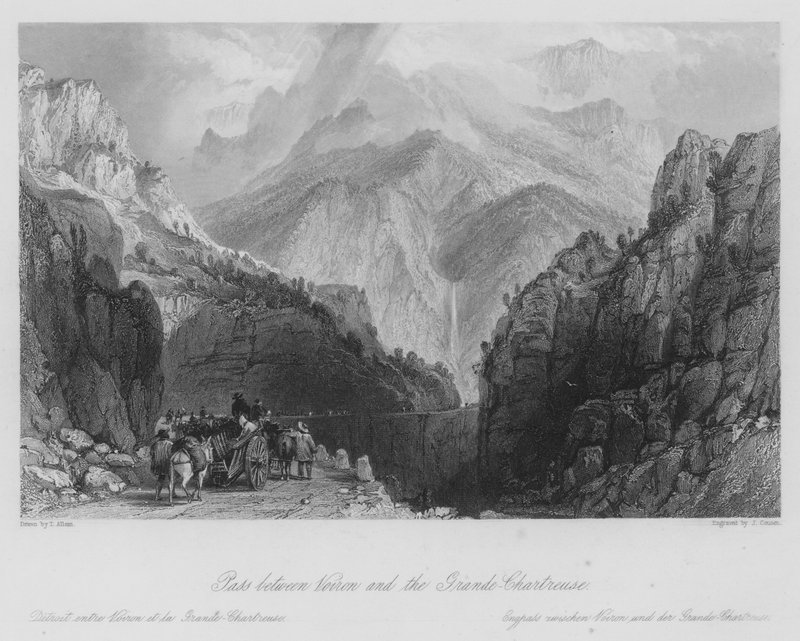 Passage entre Voiron et la Grande-Chartreuse (gravure) - Thomas (after) Allom