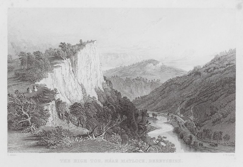 Le High Tor, près de Matlock, Derbyshire (gravure) - Thomas (after) Allom