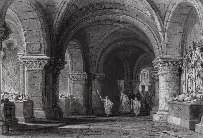 Tombeaux des rois dans la crypte de Saint-Denis - Thomas (after) Allom