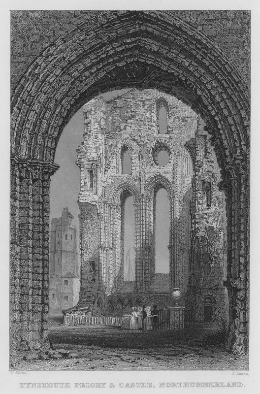 Prieuré et Château de Tynemouth, Northumberland (gravure) - Thomas (after) Allom