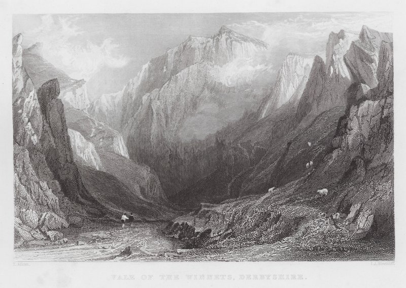 Vallée des Winnets, Derbyshire (gravure) - Thomas (after) Allom