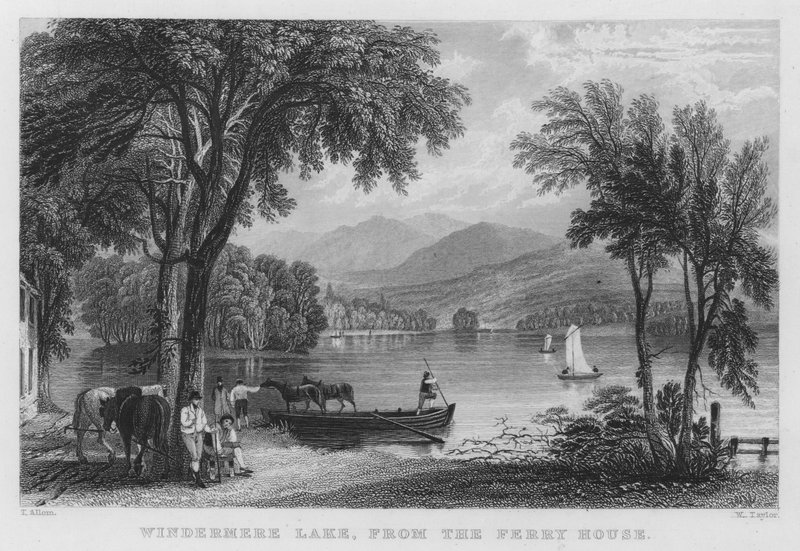 Lac Windermere, de la Maison du Ferry - Thomas (after) Allom