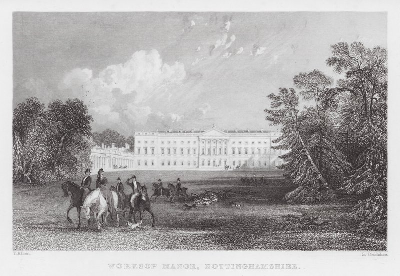 Manoir de Worksop, Nottinghamshire (gravure) - Thomas (after) Allom