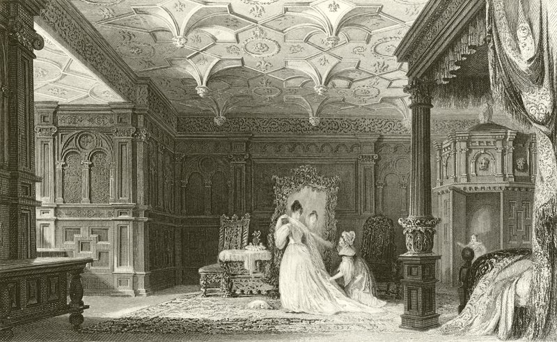 Intérieur de Sizergh Hall, Westmorland - Thomas Allom