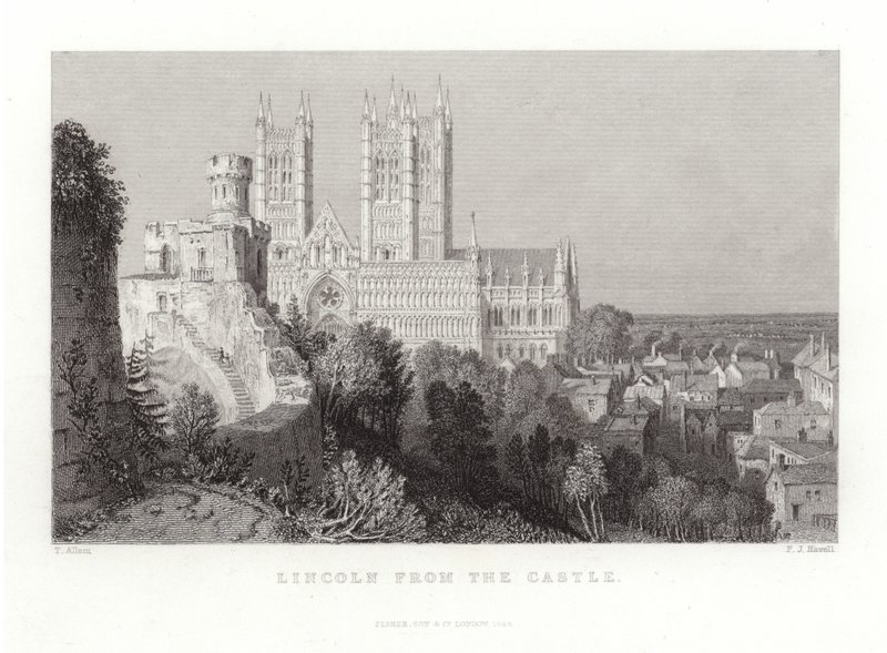 Lincoln depuis le château - Thomas Allom