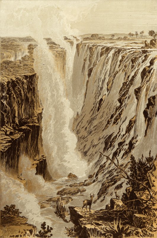 Les chutes Victoria, Zambèze, depuis l