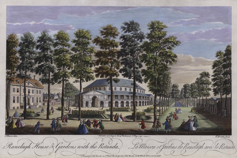 Maison et jardins de Ranelagh avec la Rotonde, Londres, 1745 - Thomas Bowles