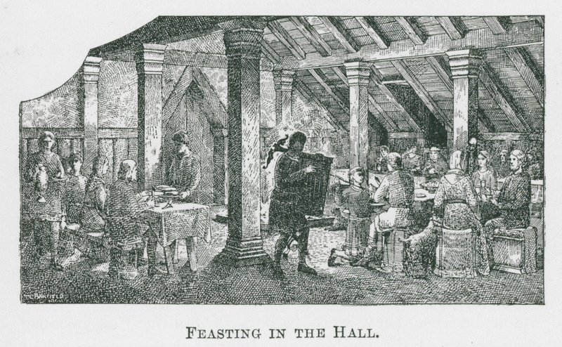 Fêtes dans la salle (litho) - Thomas Charles Barfield