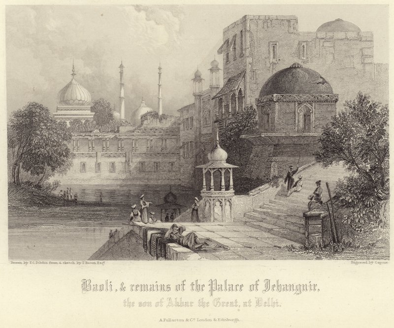 Baoli et vestiges du Palais de Jehanguir - Thomas Colman Dibdin