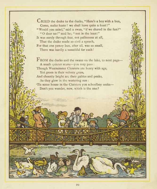 Vers illustrés par une image de personnes sur un pont - Thomas Crane