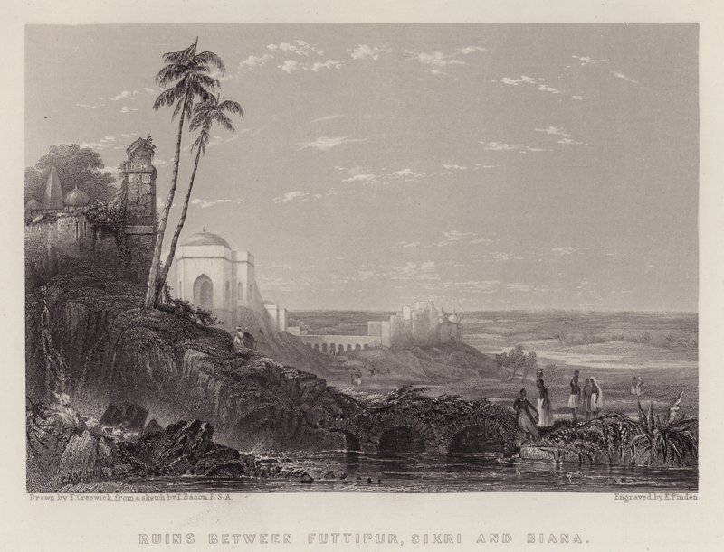 Ruines entre Futtipur, Sikri et Biana - Thomas Creswick