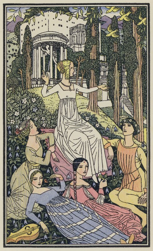 Illustration pour Le Décaméron de Boccace (lithographie couleur) - Thomas Derrick