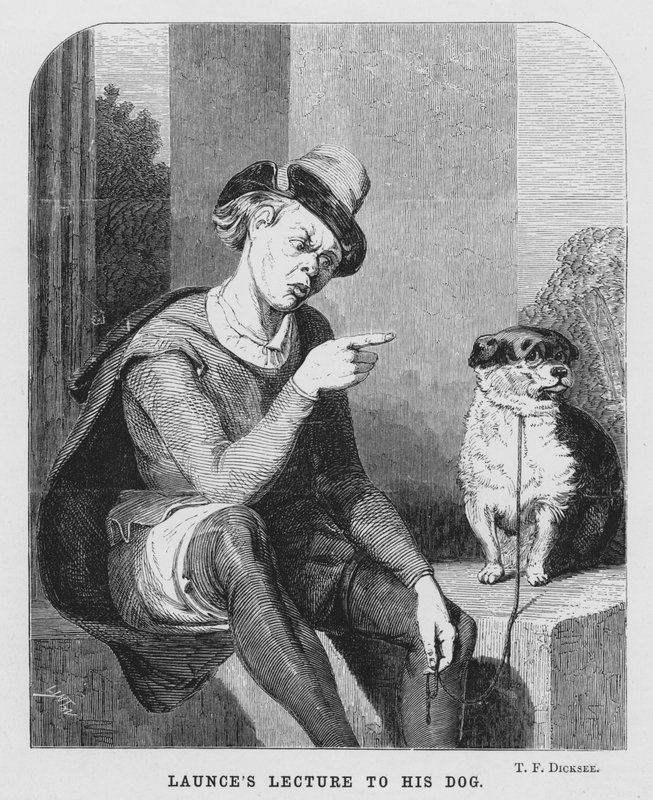 La leçon de Launce à son chien, Deux Gentilshommes de Vérone (gravure) - Thomas Francis (after) Dicksee