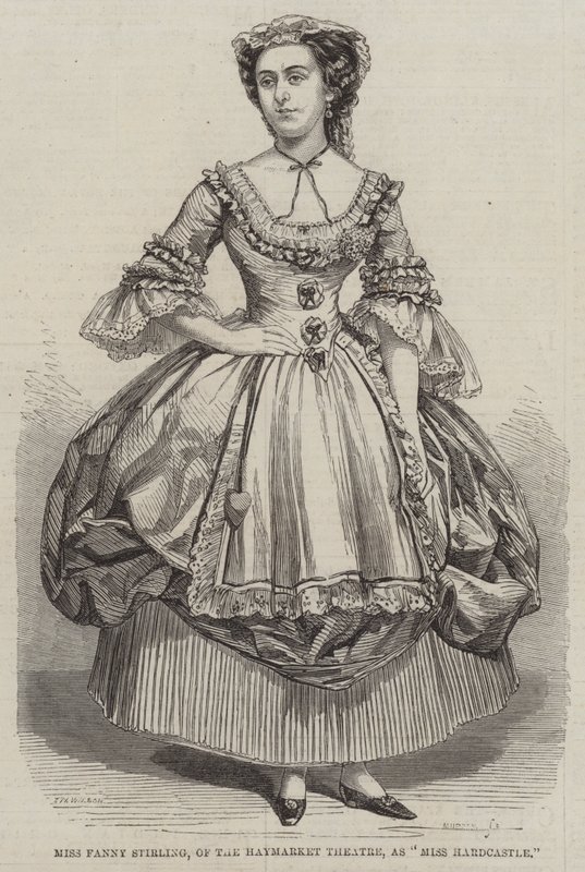 Mlle Fanny Stirling, du Théâtre Haymarket, en Mlle Hardcastle - Thomas Harrington Wilson