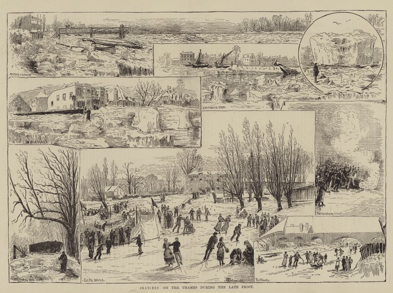 Croquis sur la Tamise pendant le dernier gel - Thomas Harrington Wilson