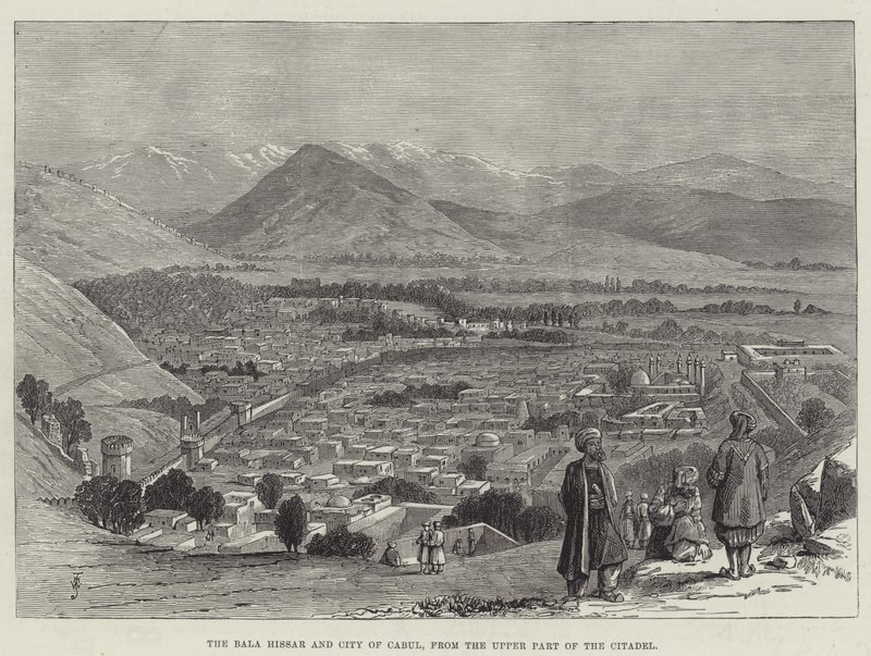 Le Bala Hissar et la ville de Kaboul, depuis la partie supérieure de la citadelle - Thomas Harrington Wilson