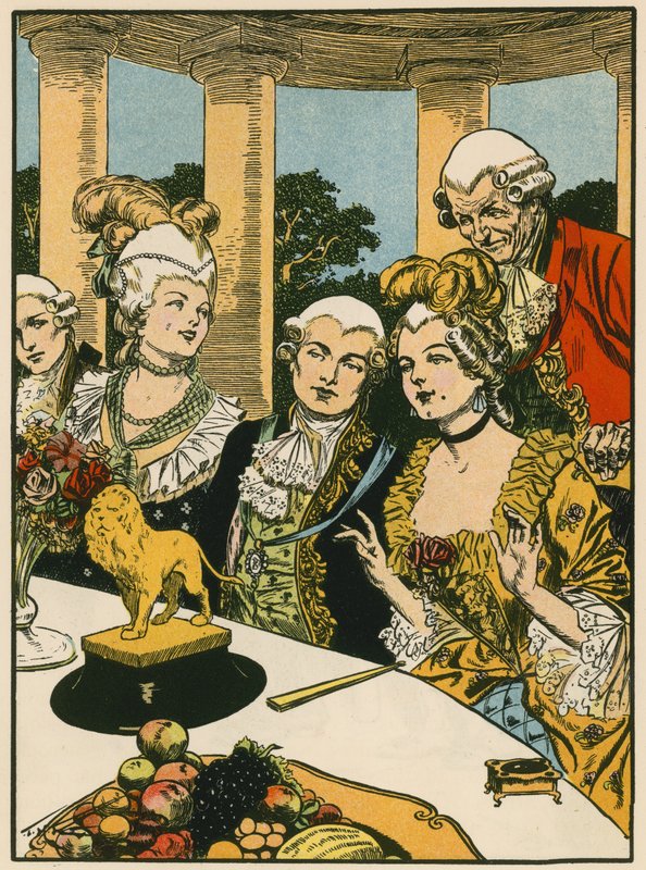 Lion de beurre de Canova (lithographie couleur) - Thomas Heath Robinson