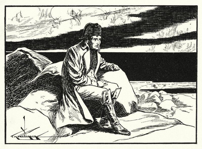 Napoléon à Sainte-Hélène (lithographie) - Thomas Heath Robinson