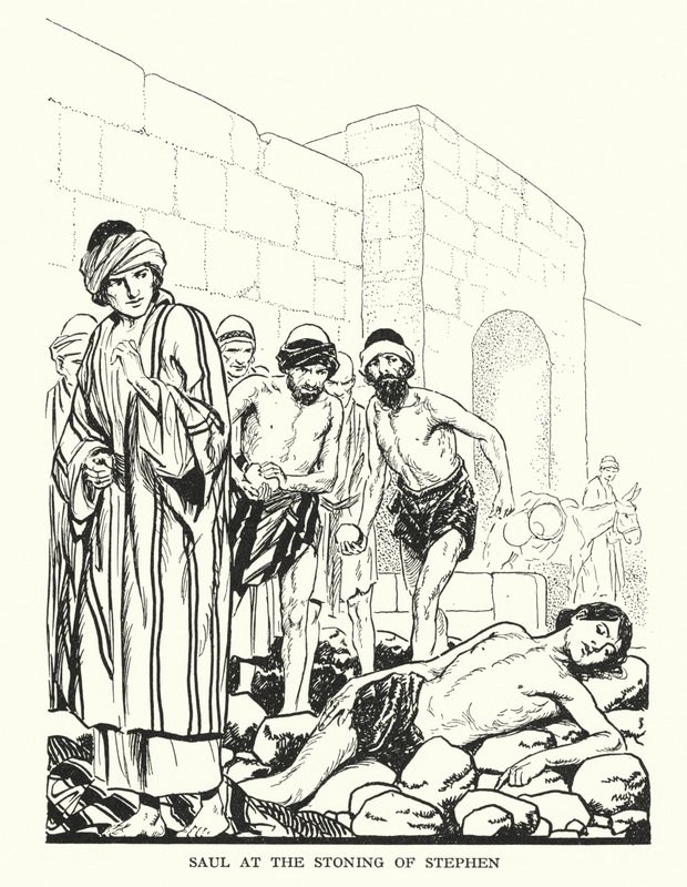 Saul lors de la lapidation d