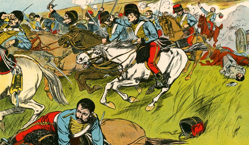 La charge de la brigade légère (lithographie couleur) - Thomas Heath Robinson
