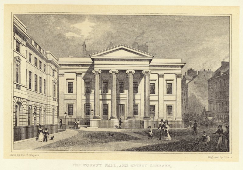 Le County Hall et la Bibliothèque Signet - Thomas Hosmer (after) Shepherd