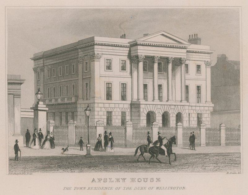Apsley House, Hyde Park Corner, Londres, la résidence du Duc de Wellington - Thomas Hosmer Shepherd