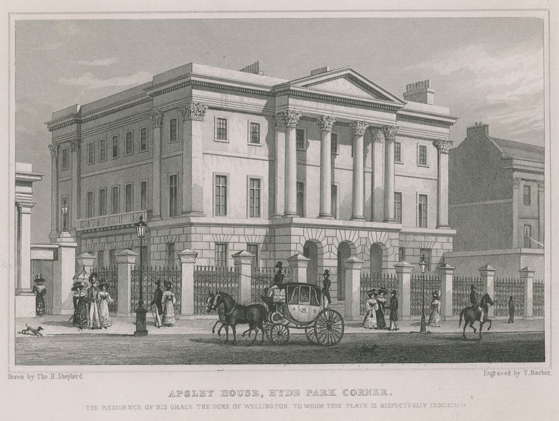 Apsley House, Hyde Park Corner, Londres, la résidence du duc de Wellington - Thomas Hosmer Shepherd