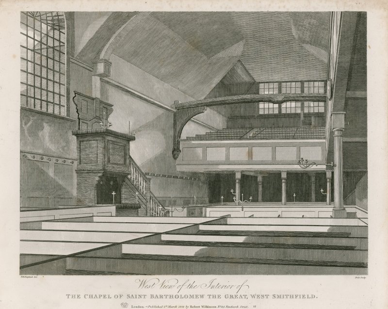 Chapelle de St Bartolomew the Great, West Smithfield - Thomas Hosmer Shepherd