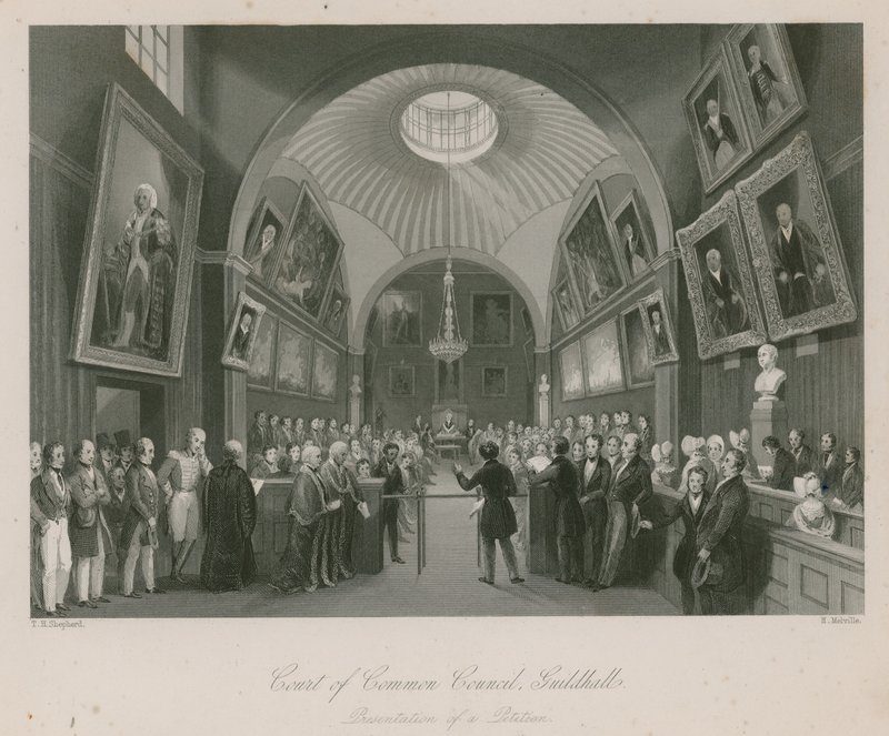 Cour du Conseil Commun, Guildhall, Londres; Présentation d