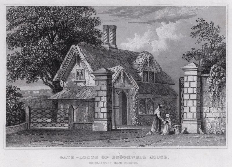 Pavillon de la porte de Broomwell House, Brislington, près de Bristol - Thomas Hosmer Shepherd