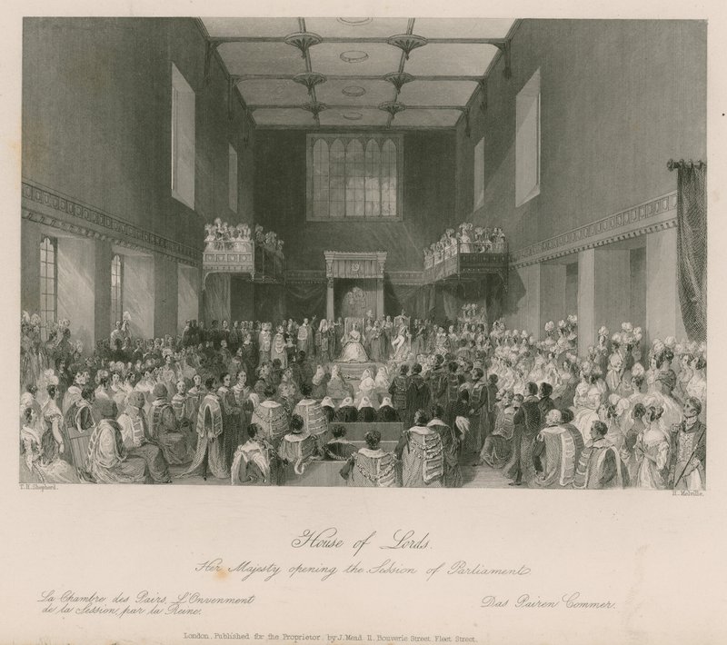 Sa Majesté ouvrant la session du Parlement à la Chambre des Lords - Thomas Hosmer Shepherd