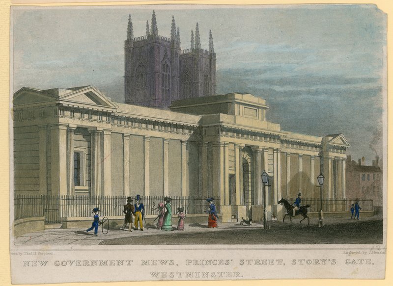 Nouveaux écuries du gouvernement, rue des Princes, Story