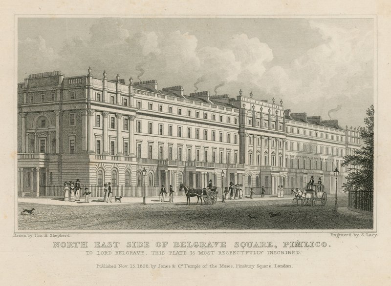 Côté nord-est de Belgrave Square, Pimlico - Thomas Hosmer Shepherd