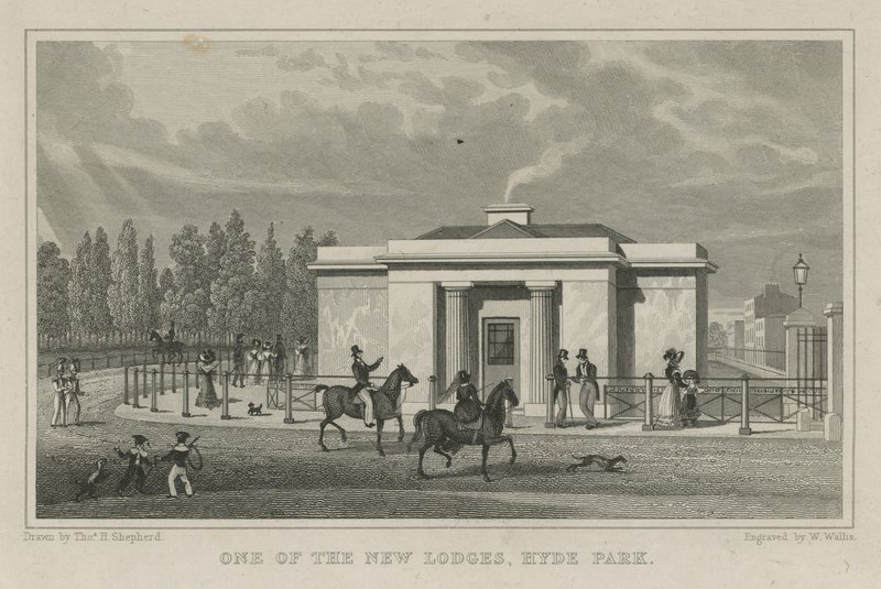 Un des nouveaux pavillons, Hyde Park, Londres - Thomas Hosmer Shepherd