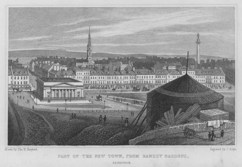 Partie de la Nouvelle Ville, depuis les Jardins de Ramsey, Édimbourg - Thomas Hosmer Shepherd