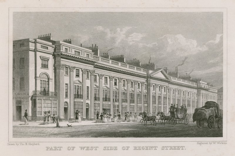 Partie ouest de Regent Street, Londres - Thomas Hosmer Shepherd