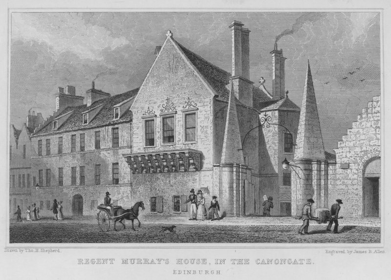 Maison du Régent Murray, dans le Canongate, Édimbourg (gravure) - Thomas Hosmer Shepherd